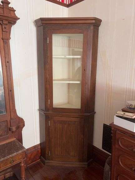 Pine corner cupboard 18D x 33L x 79H image