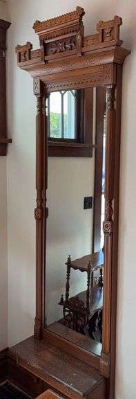 Walnut Eastlake peer mirror 24 x 102 image