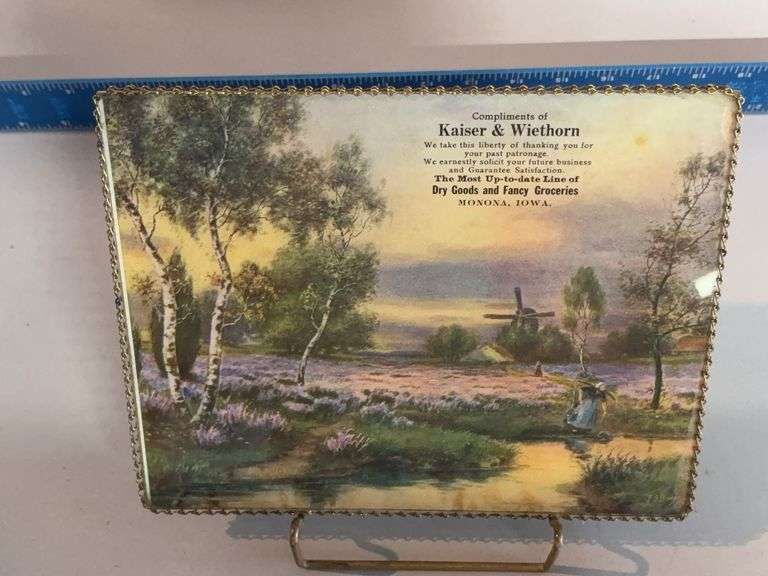 Kaiser & Wiethorn chain frame advertising piece, windmill design image