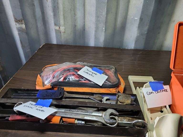 Screwdrivers, jumper cables, wrenches, can crushers