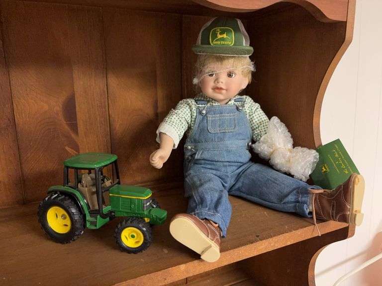 Danbury Mint John Deere doll and his Ertl tractor image