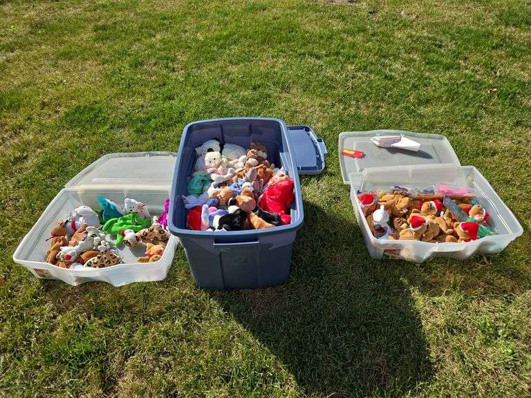 3 totes of TY babies image