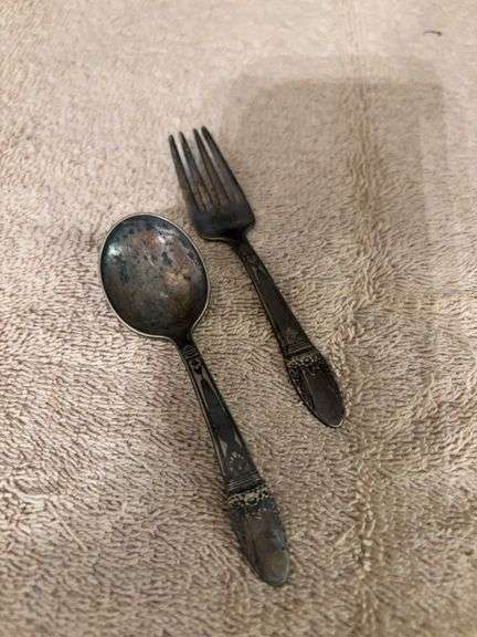 1867 Rogers Bros Childs fork and spoon image