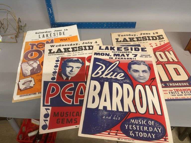 Paper dance hall posters from Lakeside Ballroom, Guttenberg Iowa image