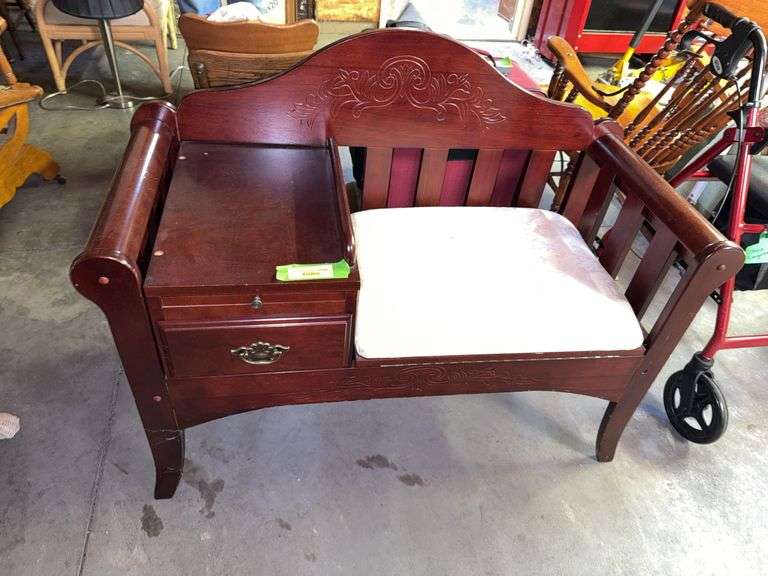 Modern reproduction of early telephone chair/settee image