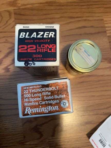 22 long rifle ammunition approximately 600 rounds