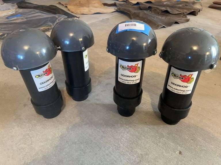 Four odor hog vent caps