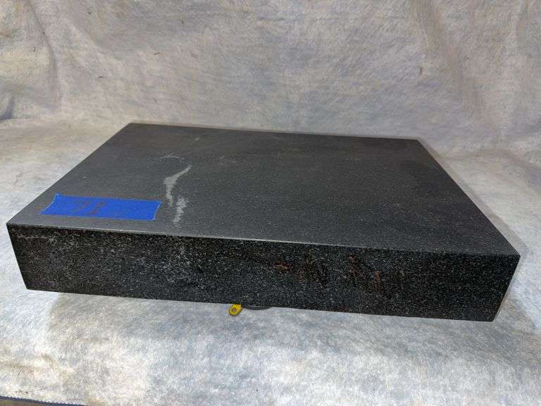 Granite surface plate, 8 in w x 12 -1/4 in d x 3 in thick, (heavy, two men lift). image