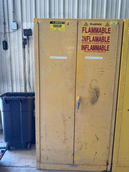Double door Flammable Storage cabinet 34 x 34 x 65 2 shelves. LEFT CABINET