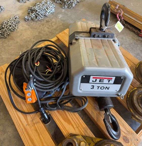 Jet 3ton Electric hoist Model 3SS-1C, 1.75 hp, Single phase w cords etc...