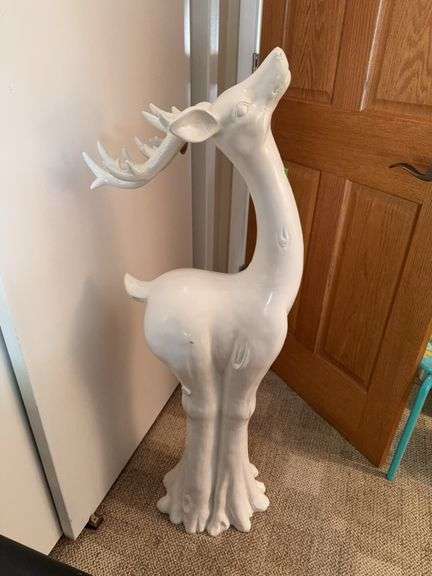Approx 4’ tall white reindeer image