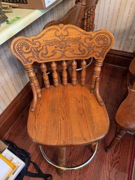 Three swivel bar stools 23” seat