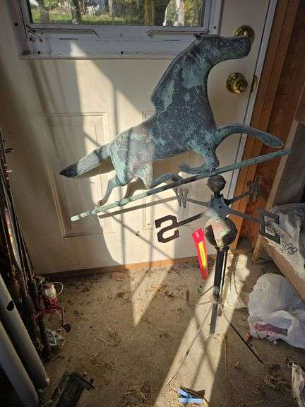 Copper horse weather vane 30" long condition as shown image