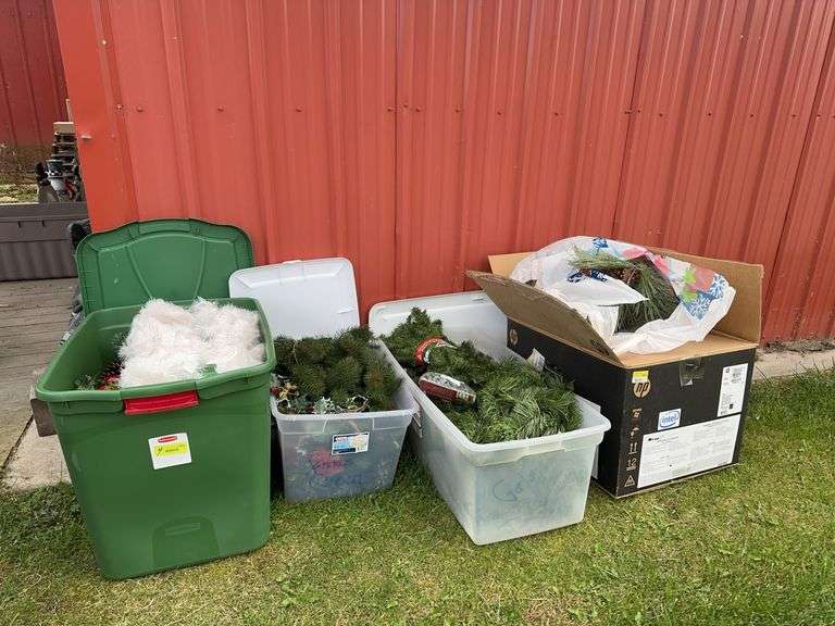 4 totes of artificial garland image