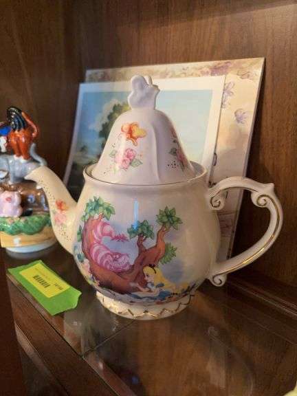 Winnie the Pooh special edition lithograph, Alice in Wonderland teapot and Aldon animal music box