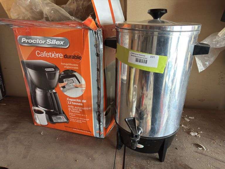 Coffee pot new in box and coffee urn like new image