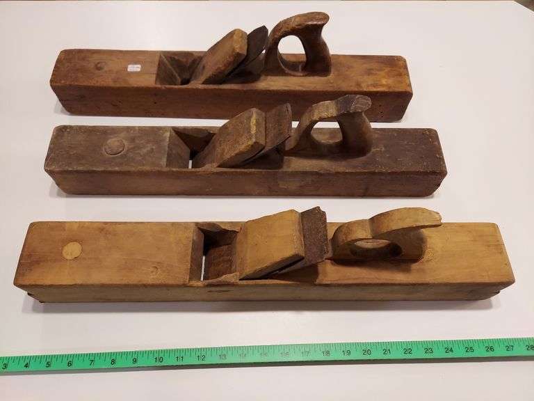Three Large Wood Planes, 22" 22" & 23" image