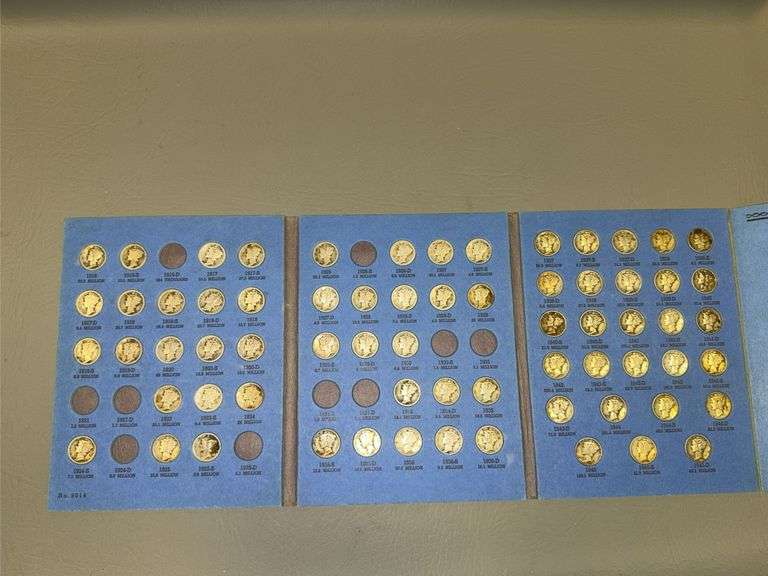 67 “Mercury” head dimes in album collection 1916 to 1945 image