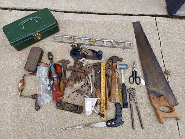 Mixed Hand Tools & Metal Toolbox image