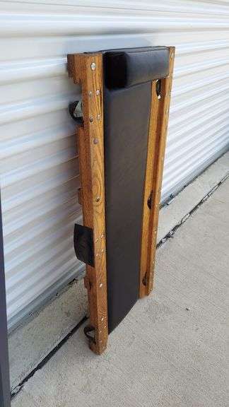 Vintage Mechanic's Creeper Dolly Sturdy WOOD & Leather A&B Mfg. Cedar Rapids Iowa. EXCELLENT vintage condition! Dimensions 40"L x 16"W x 3.25"H image