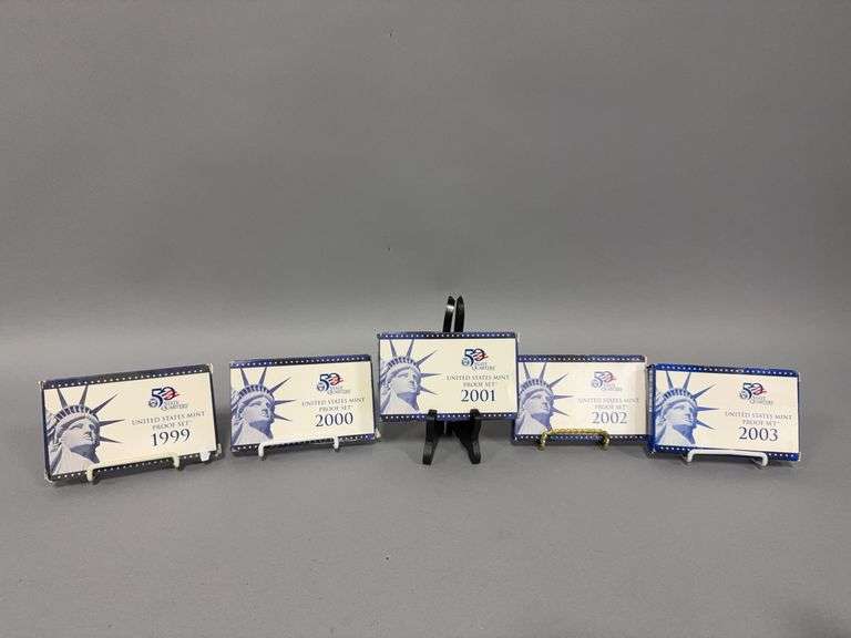 United States Mint Proof sets, State Quarters-1999, 2000, 2001, 2002, 2003 image