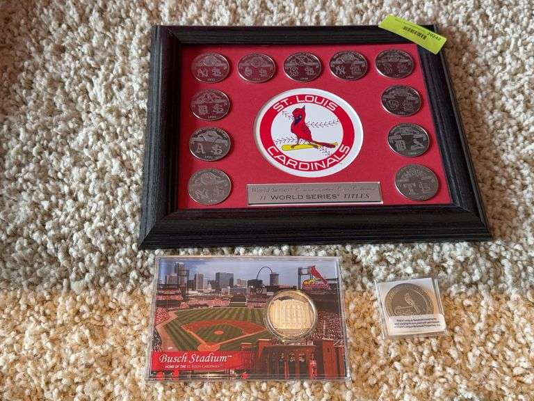 St Louis Cardinals commemorative coin Set 11 World Series titles and Busch Stadium coin image