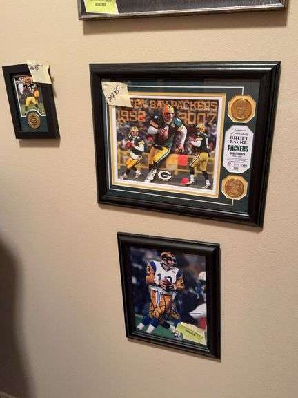 Kurt Warner autographed picture, Aaron Rogers and Brett Farve prints image
