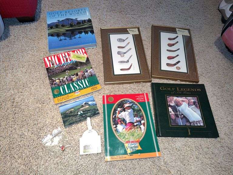 Golf memorabilia, prints, books, image