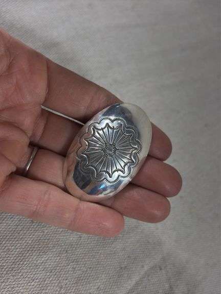 Unamarked stamped concho slide 16 grams, 2.25 x 1” image