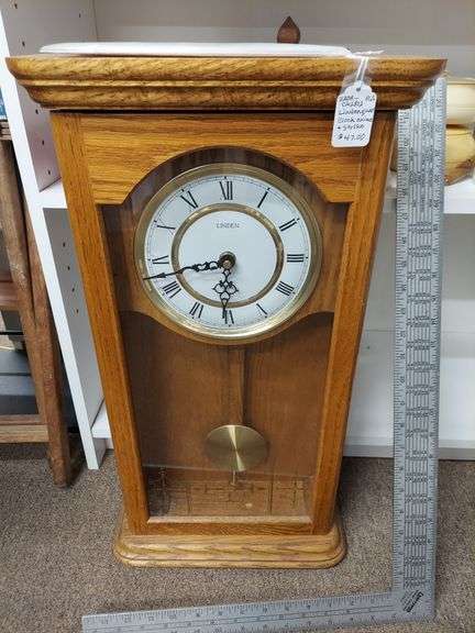Linden Clock, solid wood glass front, chime & strike image