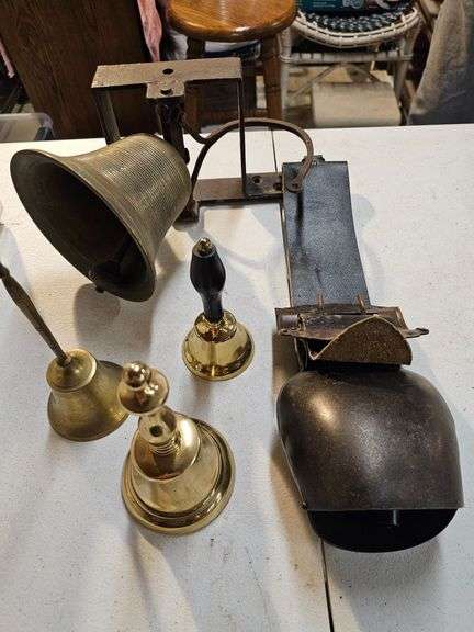 Various bells - school bell, cow bell, handheld image