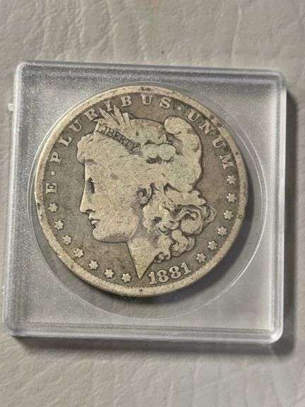 Morgan silver dollar  1881, unmarked image