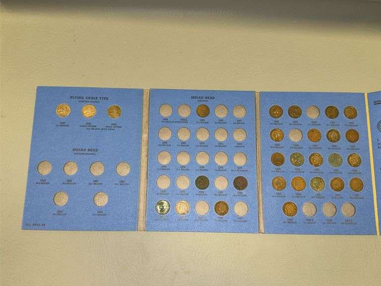 Indian head cent collection including Flying Eagle cents 1857 to 1909 3 FE and 25 IH image