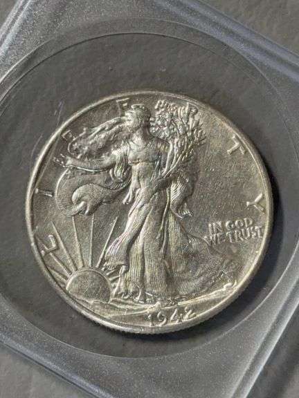 1942 Walking Liberty half dollar, unmarked image