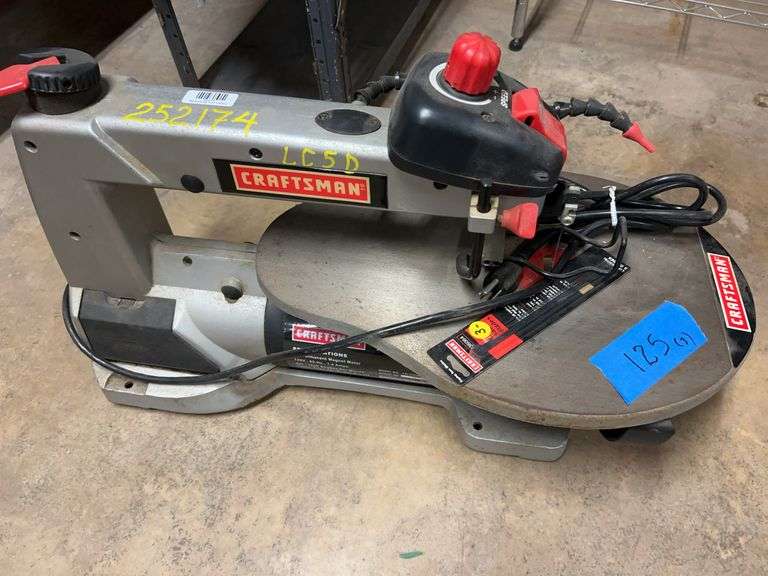 Craftsman 16-in scroll saw model 137.216 100. 13 drawer cabinet 9.5 in wide by 9.25 in high by 6.25 in deep. 18 Draw cabinet 18 in wide by 9 In high by 6.5 in deep. image