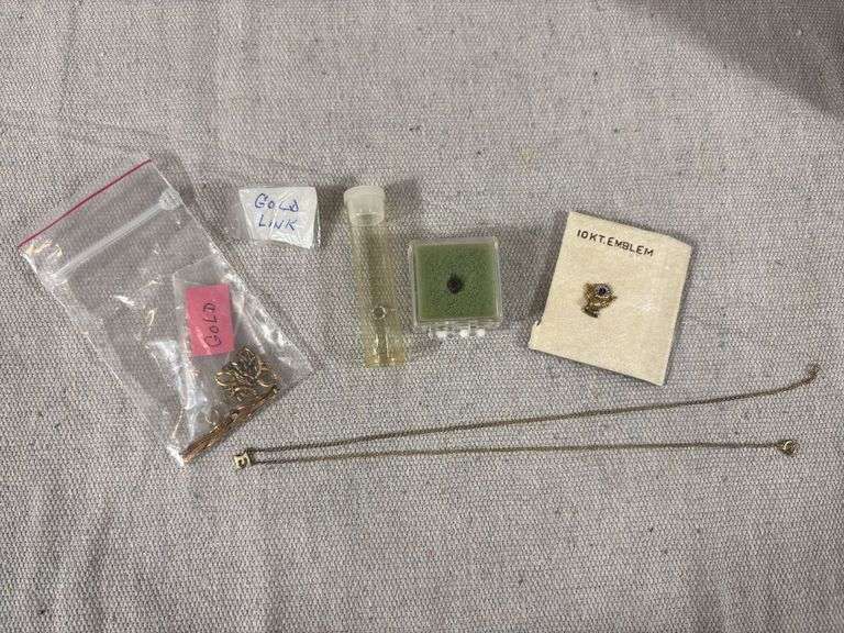 Miscellaneous gold chain, and pieces of chain +3 unknown stones image