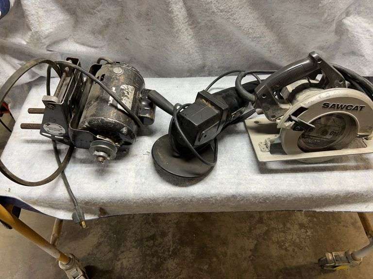 Works Jawsaw limb trimmer, 7-in two-speed sander/polisher, motor from Sears table saw, 7.25 in circular saw image