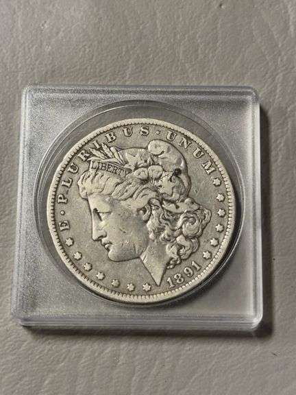 Morgan silver dollar  1891, NO mint mark image