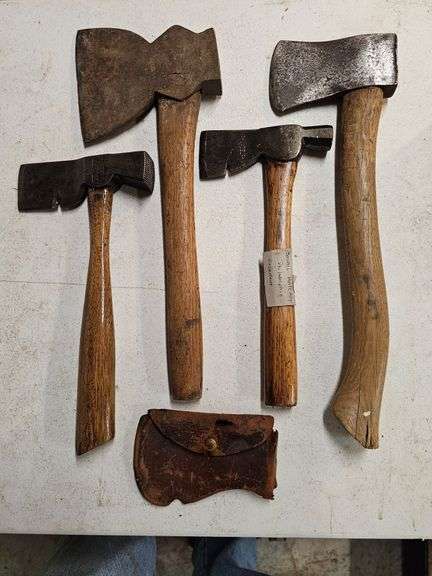 Long Handled Axes (3), Hatchets (4), and long axe handles (5) image