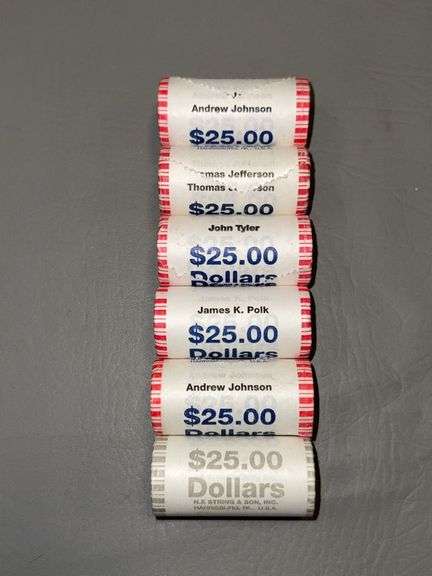 Six rolls ($25/roll) presidential quarters image