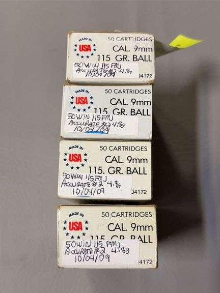 200 rounds of assorted 9mm reloaded ammo image