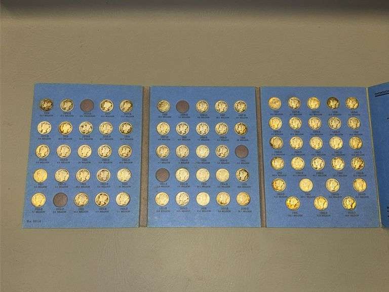 “Mercury” head dime collection 1916 to 1945 72 coins image