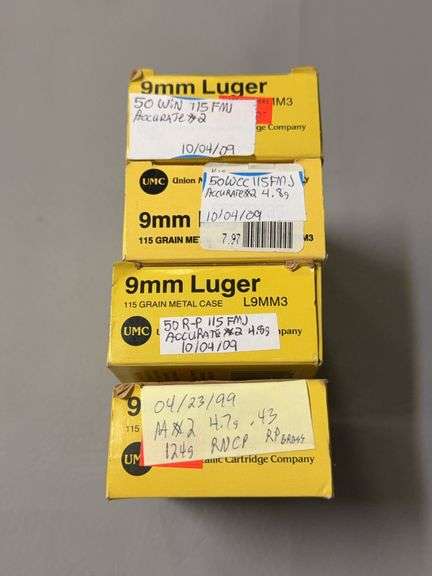 200 rounds of assorted 9mm reloaded ammo image