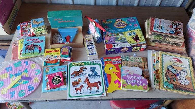 Kids books, movies, games, puzzles, toys, educational items image