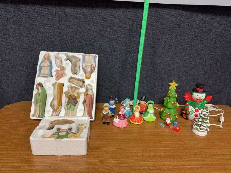 Homemade Christmas decor and Homco Nativity set image