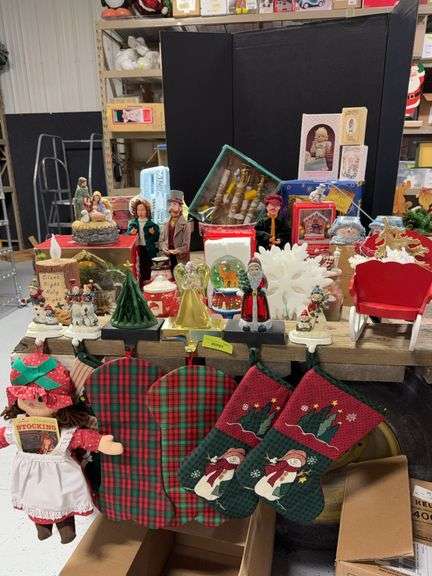 Christmas stockings & hangers, candles and holders, music boxes, etc image