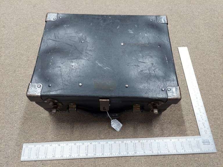 Bell System Telephone Linesman Leather Case full of tools, toolcase toolbox image