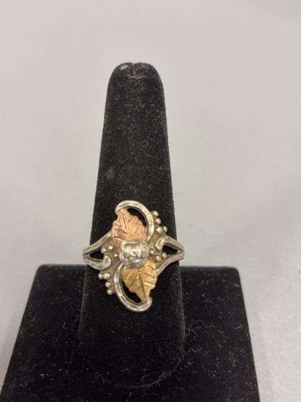 Size 10 Black Hills Gold ring  marked Ster 12K image