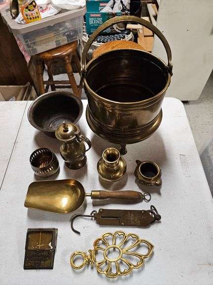 Brass decor, urns, kettle image