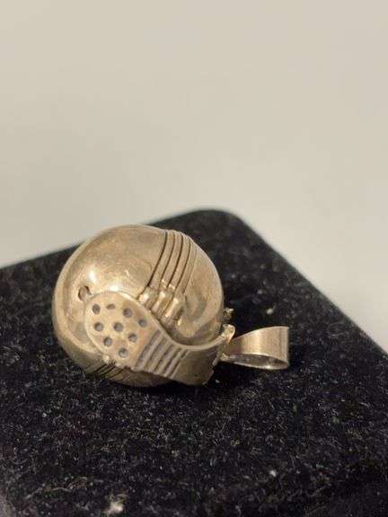 Sterling silver folding photo ball locket pendant image